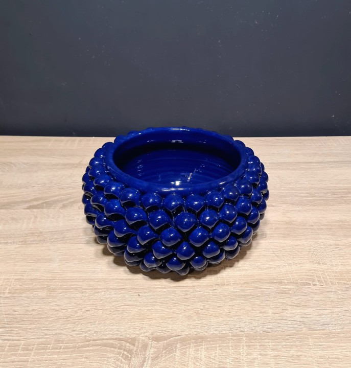 sycylijska doniczka szyszka pinia 25cm granatowa 2.jpg
