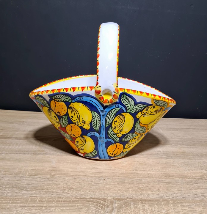 koszyk 35cm z motywem cytryn i czerwonych winogron ceramiczny doniczka 5.jpg