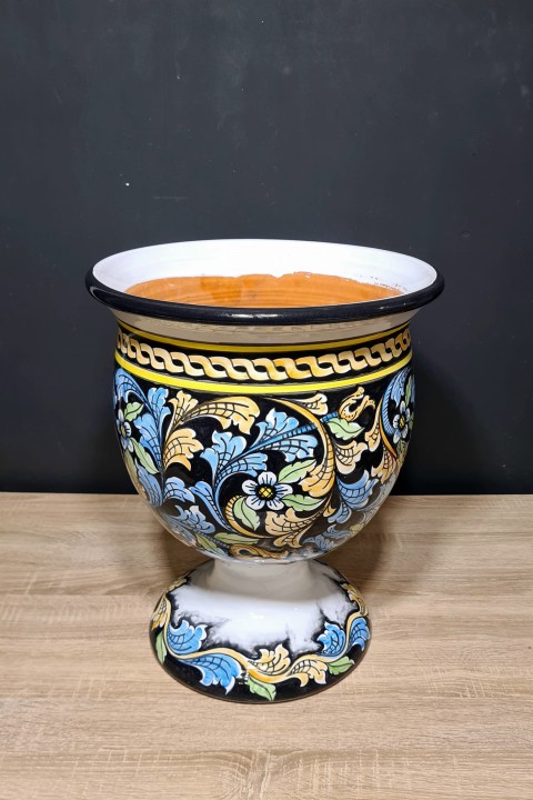 donica sycylijska na nozce 45cm blekitno-zlota 3.jpg