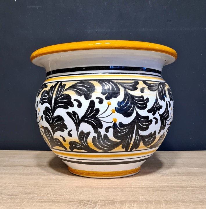 donica ceramiczna 25cm wysokosci czarno-zółta wzorzysta.jpg