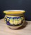 donica ceramiczna recznie malowana 23cm wysokosci, cytryny na granatowym tle z wzorami 3.jpg