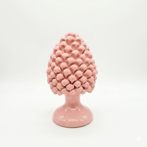 sycylijska szyszka ceramiczna pinia 30cm różowa tlo.png
