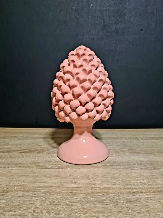 sycylijska szyszka ceramiczna pinia 30cm różowa 2.jpg