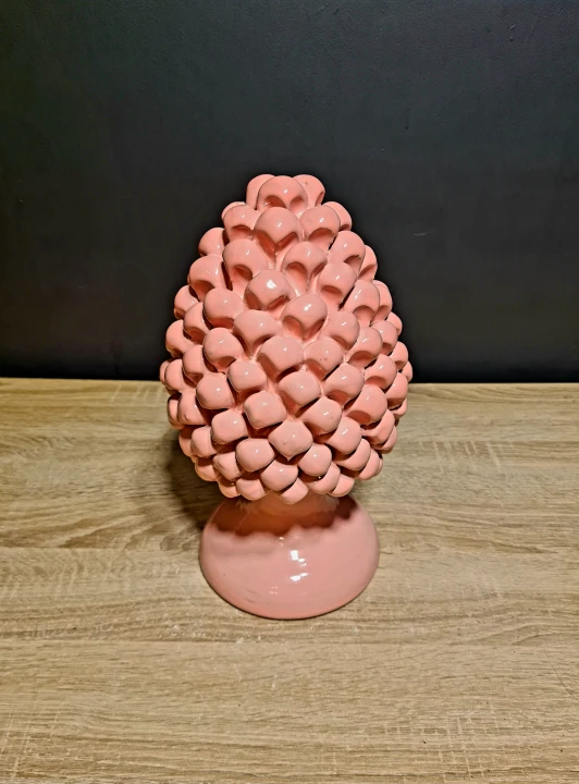 sycylijska szyszka ceramiczna pinia 30cm różowa 4.jpg
