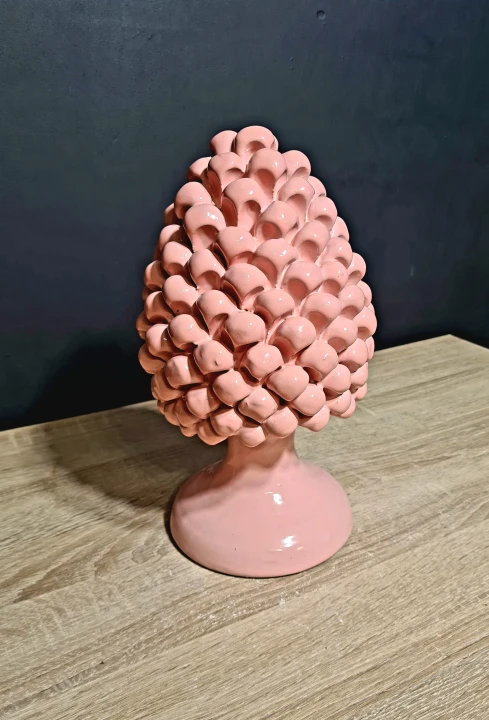 sycylijska szyszka ceramiczna pinia 30cm różowa 5.jpg