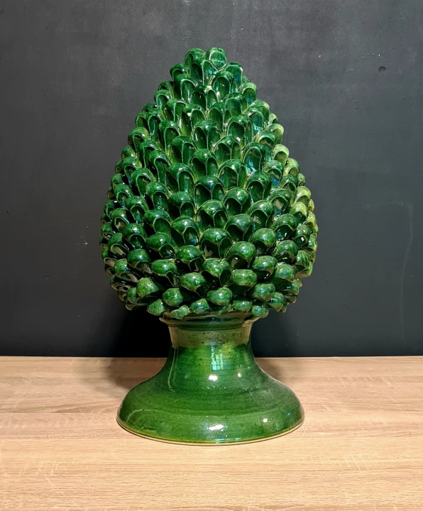 duza szyszka sycylijska ceramiczna 40cm zielona 2.jpg