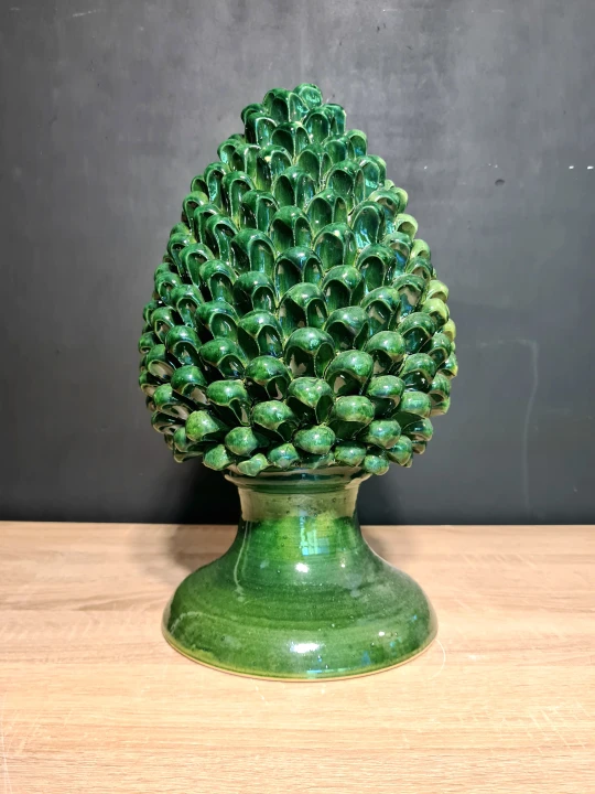 duza szyszka sycylijska ceramiczna 40cm zielona 3.jpg
