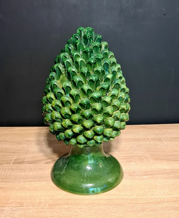 duza szyszka sycylijska ceramiczna 40cm zielona 4.jpg