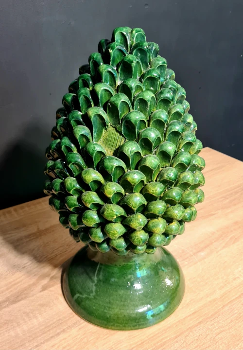 duza szyszka sycylijska ceramiczna 40cm zielona 5.jpg