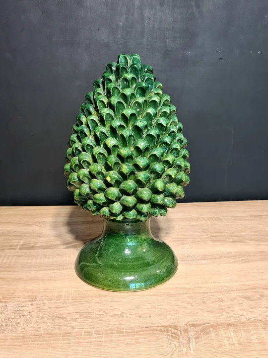 duza szyszka sycylijska ceramiczna 40cm zielona 6.jpg