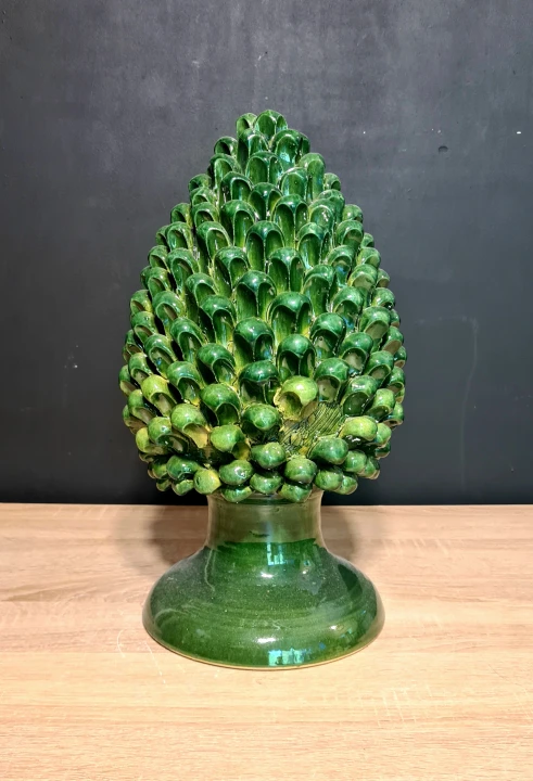 duza szyszka sycylijska ceramiczna 40cm zielona 7.jpg