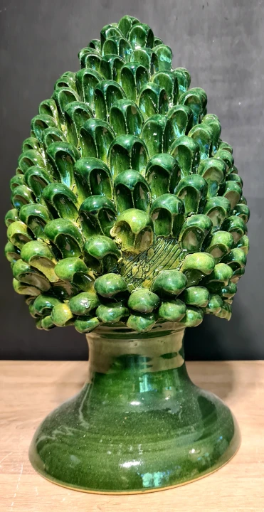 duza szyszka sycylijska ceramiczna 40cm zielona 8.jpg