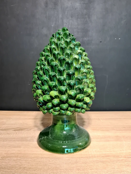 duza szyszka sycylijska ceramiczna 40cm zielona 9.jpg