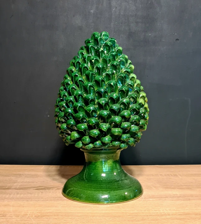 duza szyszka sycylijska ceramiczna 40cm zielona.jpg