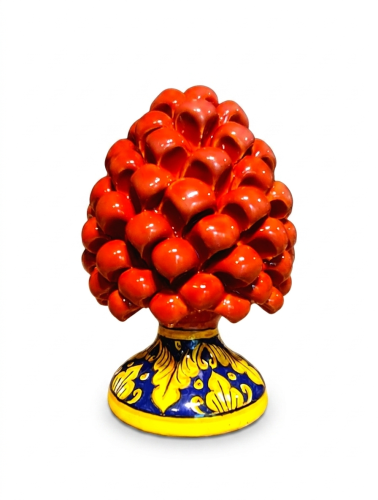 czerwona szyszka sycylijska pinia 23cm z recznie malowanymi wzorami tlo.png