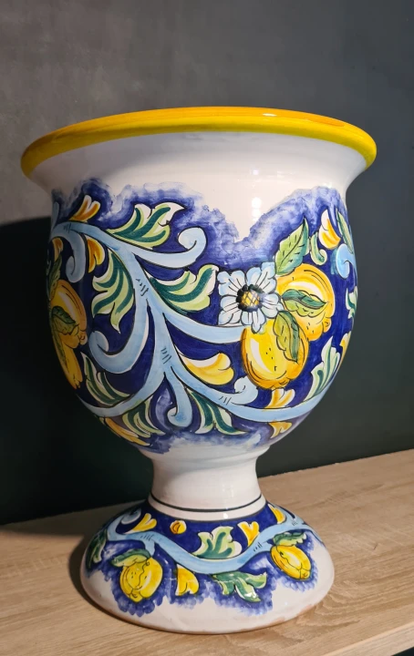 donica XL z motywem cytryn na nozce, 45cm 2.jpg