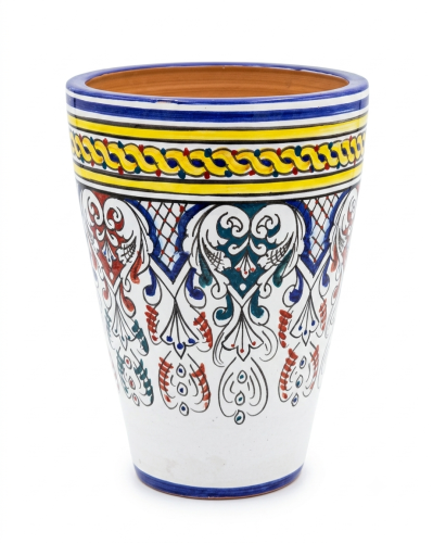 donica ceramiczna 40cm stozkowa z malowanymi wzorami tlo.png