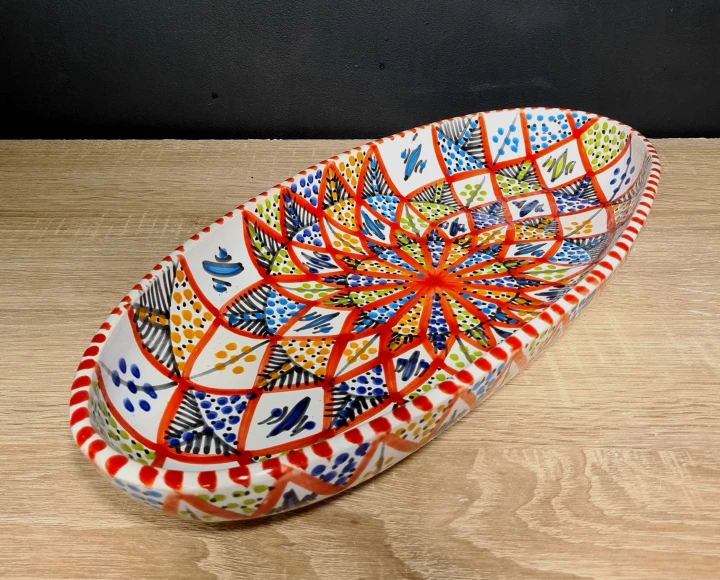 podluzna misa na przystawki ceramiczna czerwone wzory   2.jpg