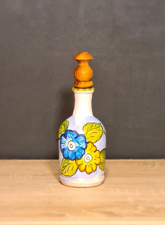 buteleczka na oliwe ceramiczna z motywem kwiatow5.jpg