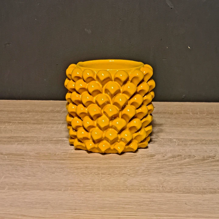 ceramiczna-zolta-doniczka-flakon-szyszka-pinia-13cm-cylindryczna-2.jpg