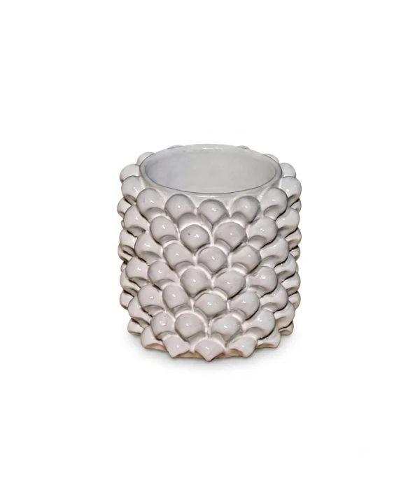 ceramiczna-biala-doniczka-flakon-szyszka-pinia-13cm-cylindryczna-tlo.png