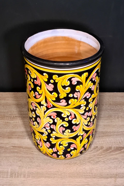 donica_wysoka_ceramiczna_cylindryczna_40_cm_czarno_zlote_wzory_gora.jpg