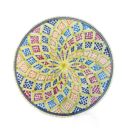 Ceramiczny talerz boho do serwowania antipasti, kolor zielony, orientalna ceramika