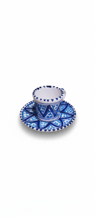 Filizanka Espresso ze spodkiem tunezyjsie wzory recznie malowana.png