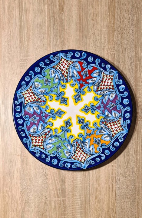 Recznie malowany talerz XXL 44cm unikatowy prezent 9.jpg
