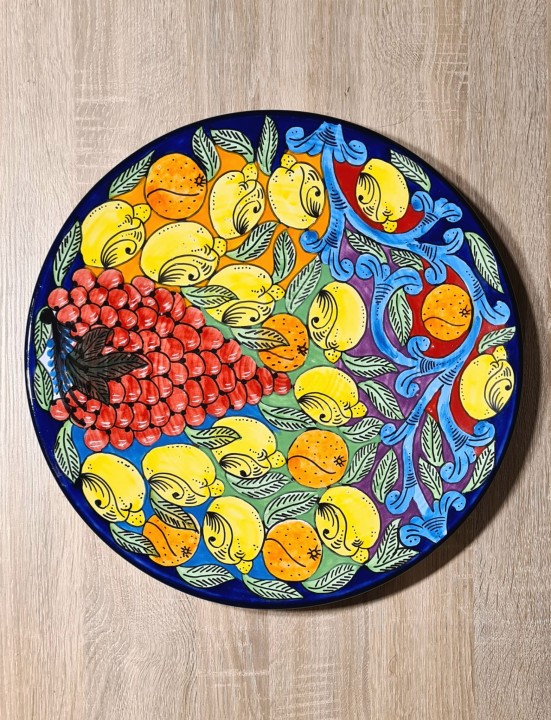 Recznie malowany talerz XXL 44cm unikatowy prezent 4.jpg