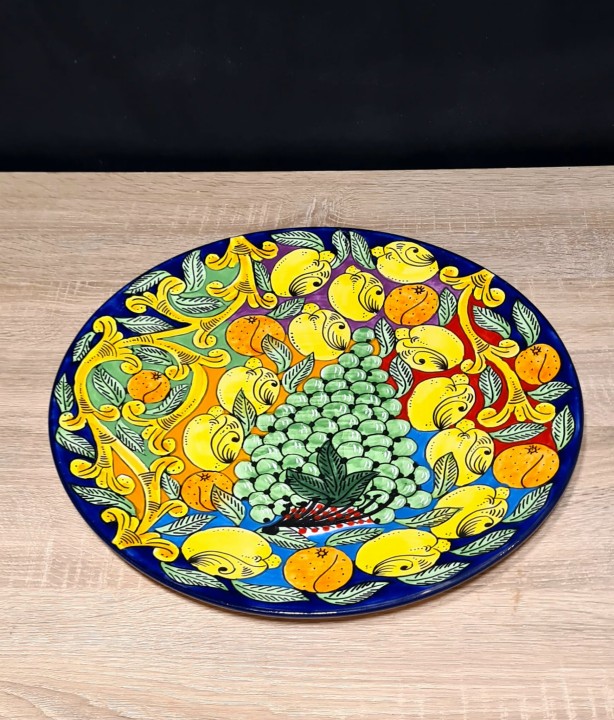 Recznie malowany talerz XXL 44cm unikatowy prezent 20.jpg