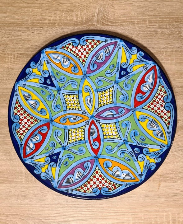 Recznie malowany talerz XXL 44cm unikatowy prezent 22.jpg